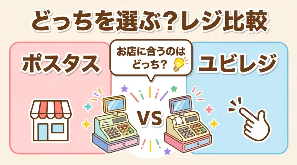 【現役販売員】ポスタスとユビレジを7項目比較！どっちが自店に合うか決まる