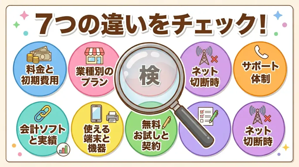 ポスタスとユビレジの違いを7項目で一覧比較