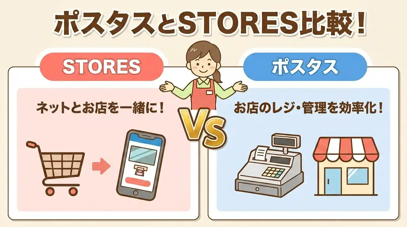 【EC統合か業界特化】ポスタスとSTORES比較！9項目の違いでどっちが合うか答えが決まる
