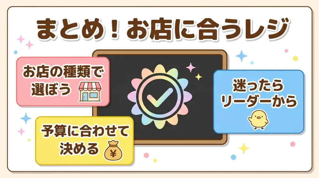 まとめ：スクエア決済端末は業態と予算で選び、迷ったらリーダーから
