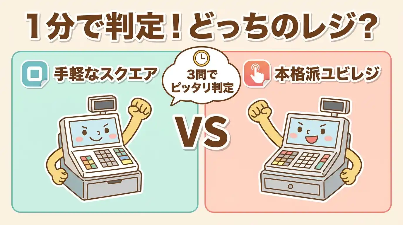 【3問で絞れる】スクエアとユビレジ比較！7つの違いでどっち選ぶか1分判定