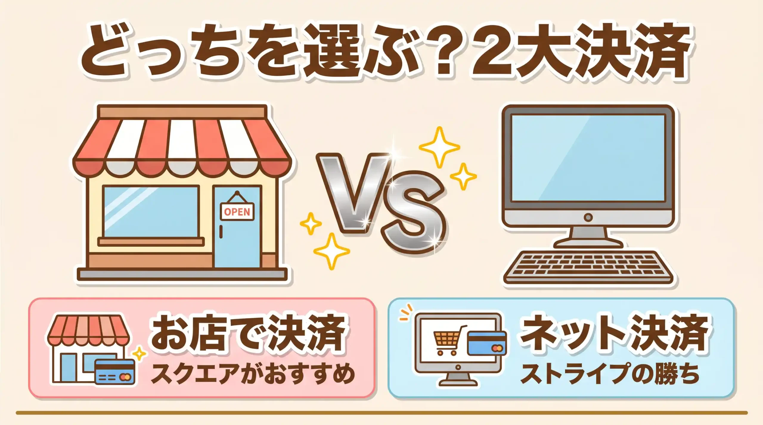 対面ならスクエア、純ECならストライプ！違い7項目を比較してどっちか決まる