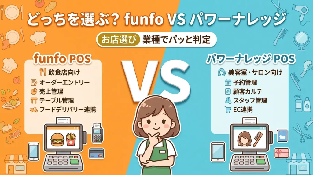 【飲食か施術か】funfoとパワーナレッジPOSの違い7つを比較！どっちか判定