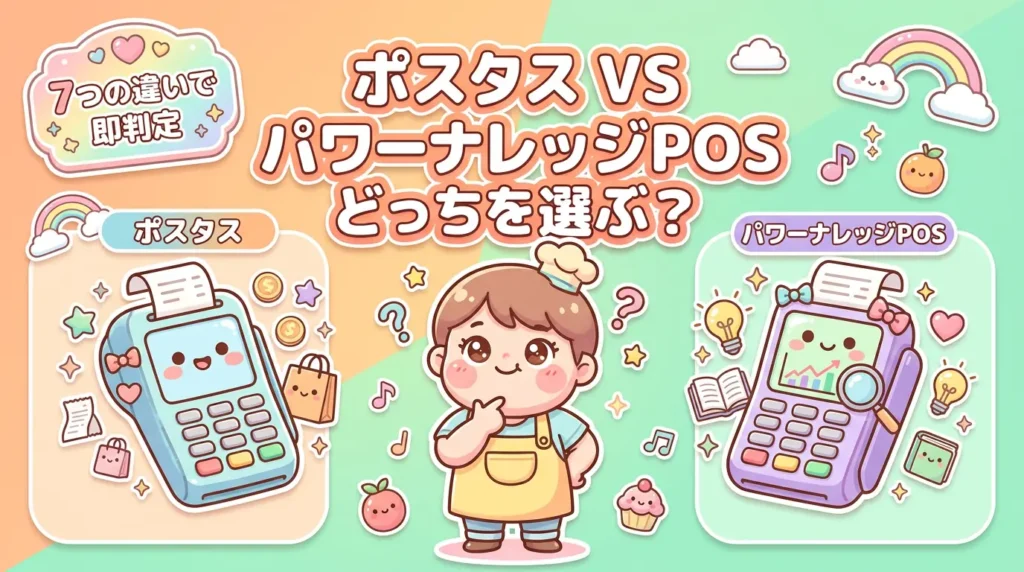 ポスタスとパワーナレッジPOSの違いを7つ比較!どっちが合うかは業種の広さ