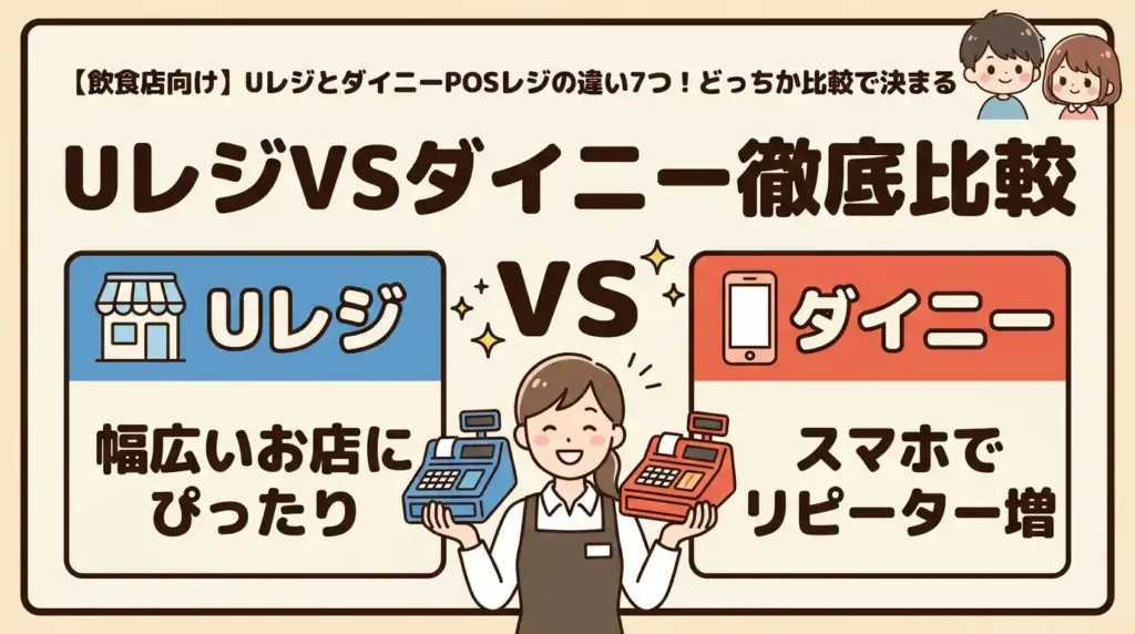 【飲食店向け】UレジとダイニーPOSレジの違い7つ！どっちか比較で決まる